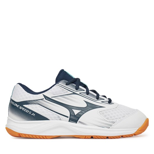 Buty halowe Mizuno Cyclone Speed ????5 JR V1GD251157 Biały ze sklepu eobuwie.pl w kategorii Buty sportowe dziecięce - zdjęcie 178944984