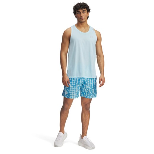 Męskie spodenki do biegania Under Armour UA Launch 7\'\' Print Shorts - niebieskie ze sklepu Sportstylestory.com w kategorii Spodenki męskie - zdjęcie 178945441