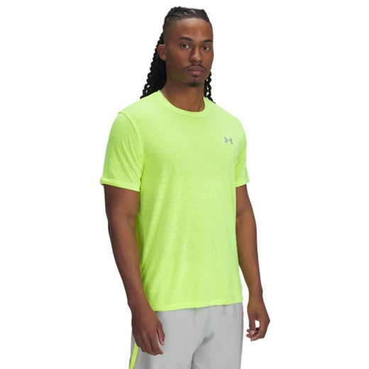 Męska koszulka do biegania Under Armour UA Launch Camo Shortsleeve - zielona ze sklepu Sportstylestory.com w kategorii T-shirty męskie - zdjęcie 178945470