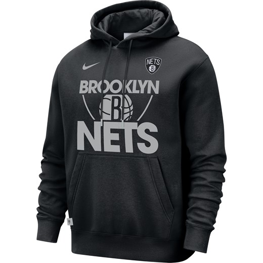 Męska bluza z kapturem Nike NBA Brooklyn Nets Club Courtside - Czerń ze sklepu Nike poland w kategorii Bluzy męskie - zdjęcie 178945563