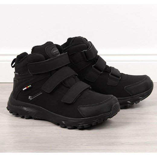 Buty trekkingowe męskie wodoodporne ocieplane czarne American Club ze sklepu ButyModne.pl w kategorii Buty trekkingowe męskie - zdjęcie 178945670