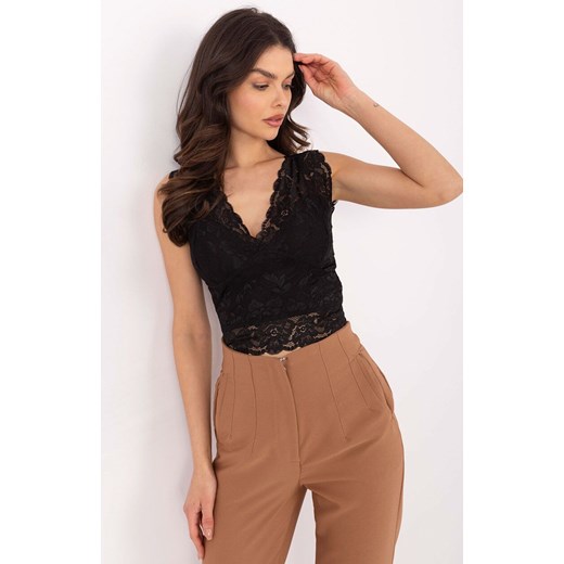 Czarny koronkowy top damski D16048W02345A, Kolor czarny, Rozmiar L, Sublevel M wyprzedaż Intymna