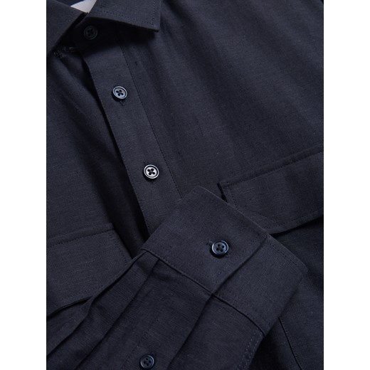 Reserved koszula męska z tkaniny z długim rękawem z klasycznym kołnierzykiem 