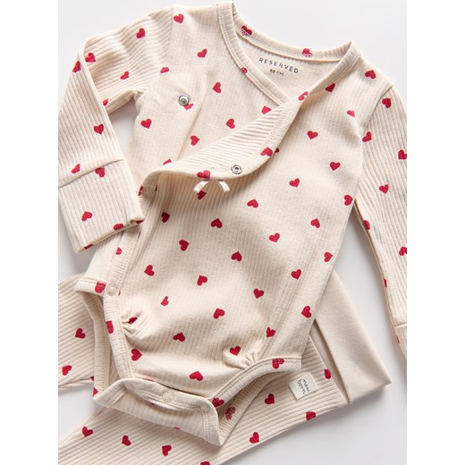 Reserved - Komplet w serduszka - wielobarwny Reserved 80 (9-12 m.) Reserved