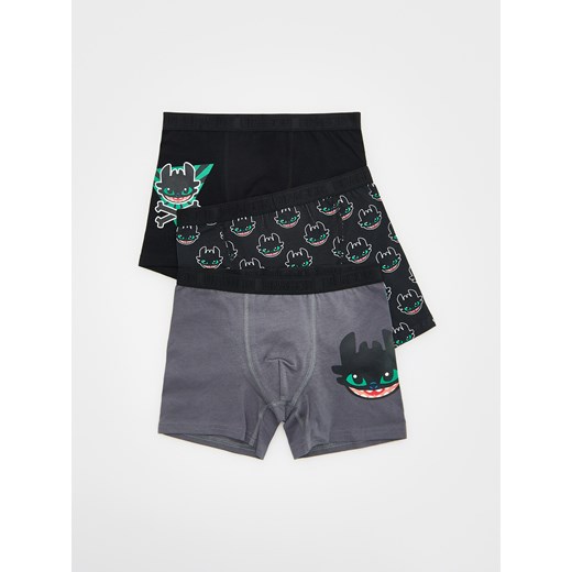 Reserved - Bokserki 3 pack Jak wytresować smoka - czarny ze sklepu Reserved w kategorii Majtki dziecięce - zdjęcie 178950950
