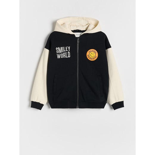 Reserved - Kurtka bomber SmileyWorld® - czarny ze sklepu Reserved w kategorii Kurtki chłopięce - zdjęcie 178950991
