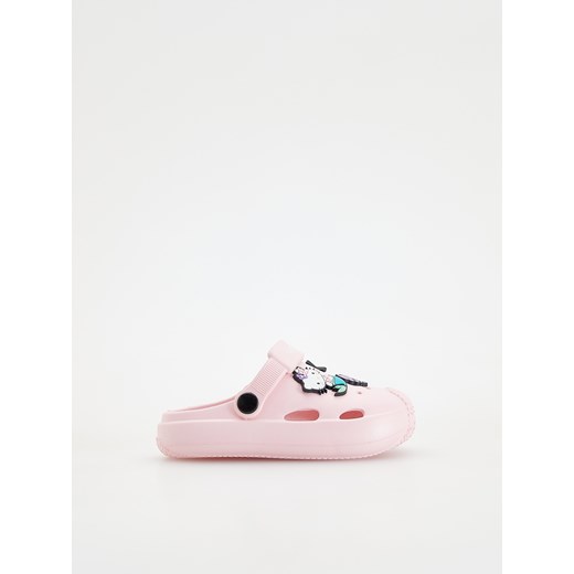 Reserved - Gumowe sandały z przypinkami Hello Kitty - pastelowy róż Reserved 26/27 Reserved