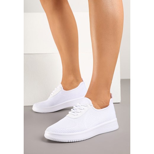 Białe Buty Sportowe Sneakersy z Siateczkową Cholewką Eradwena ze sklepu born2be.pl w kategorii Buty sportowe damskie - zdjęcie 178951453