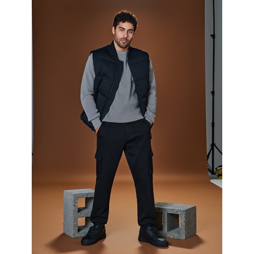 Sinsay - Spodnie tapered cargo fit - czarny Sinsay 2XL Sinsay