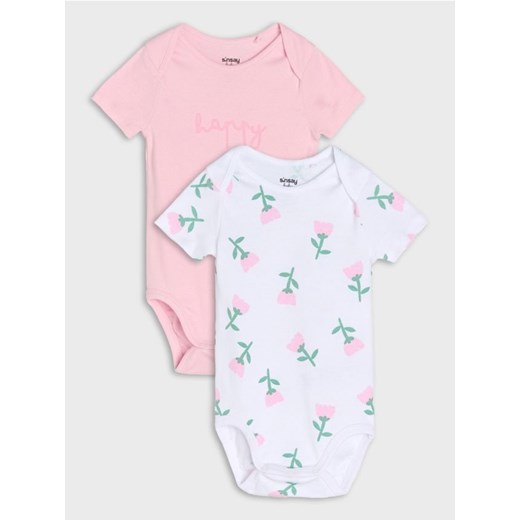 Sinsay - Body 2 pack - różowy ze sklepu Sinsay w kategorii Odzież dla niemowląt - zdjęcie 178954564