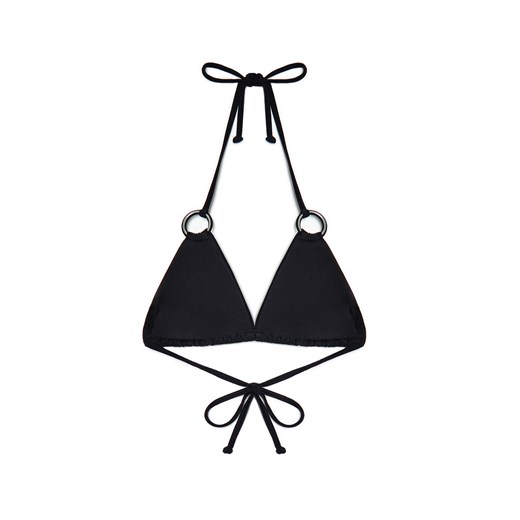 Cropp - Czarna góra od bikini z wiązaniem - czarny ze sklepu Cropp w kategorii Stroje kąpielowe - zdjęcie 178954983