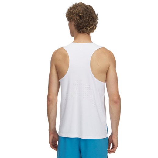 Męska koszulka do biegania Under Armour UA Launch Elite Singlet - biała ze sklepu Sportstylestory.com w kategorii T-shirty męskie - zdjęcie 178955742