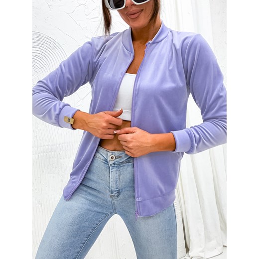 LILIOWA WELUROWA BLUZA ZAPINANA NA ZAMEK ze sklepu olika.com.pl w kategorii Bluzy damskie - zdjęcie 178957091