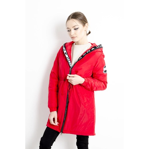 KURTKA PARKA Z KAPTUREM W KOLORZE CZERWONYM ze sklepu olika.com.pl w kategorii Parki damskie - zdjęcie 178957624