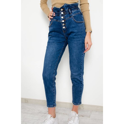 SPODNIE JEANSOWE MOM FIT Z GUZIKAMI -WYSOKI STAN ze sklepu olika.com.pl w kategorii Jeansy damskie - zdjęcie 178957922