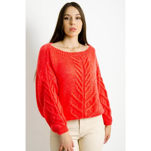 POMARAŃCZOWY SWETER O LUŹNYM KROJU ze sklepu olika.com.pl w kategorii Swetry damskie - zdjęcie 178958254