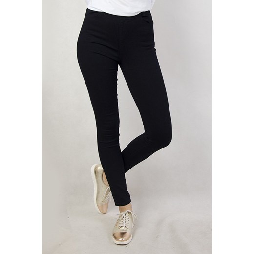 Granatowe spodnie skinny z gumą w pasie ze sklepu olika.com.pl w kategorii Spodnie damskie - zdjęcie 178959653
