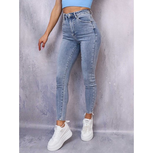 SPODNIE JEANSOWE SKINNY Z BARDZO WYSOKIM STANEM ze sklepu olika.com.pl w kategorii Jeansy damskie - zdjęcie 178960204