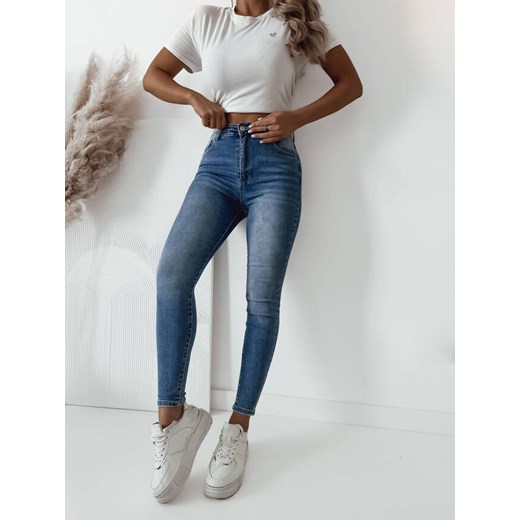 SPODNIE JEANSOWE SKINNY Z BARDZO WYSOKIM STANEM- JASNY DENIM ze sklepu olika.com.pl w kategorii Jeansy damskie - zdjęcie 178960401