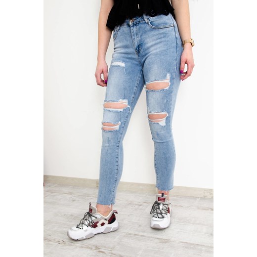 JASNE JEANSY Z DZIURAMI PLUS SIZE -WYSOKI STAN ze sklepu olika.com.pl w kategorii Jeansy damskie - zdjęcie 178966254