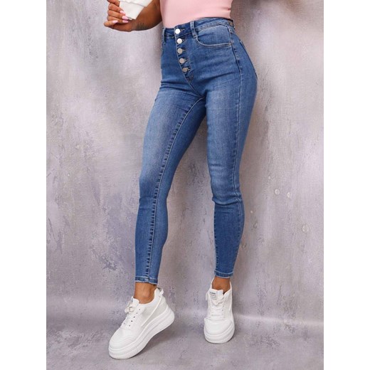 JASNE SPODNIE JEANSOWE SKINNY Z GUZIKAMI ze sklepu olika.com.pl w kategorii Jeansy damskie - zdjęcie 178967304