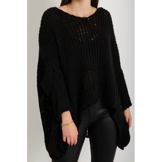 SWETER ASYMETRYCZNY OVERSIZE- CZARNY ze sklepu olika.com.pl w kategorii Swetry damskie - zdjęcie 178967382