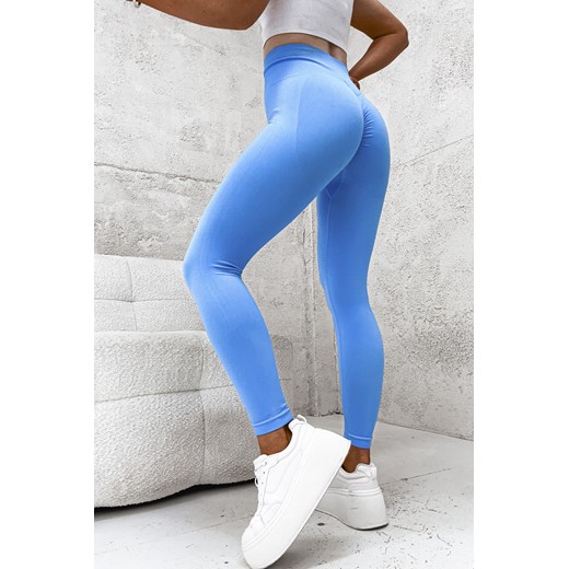 LEGGINSY MODELUJĄCE Z SZEROKIM PASEM- NIEBIESKIE ze sklepu olika.com.pl w kategorii Spodnie damskie - zdjęcie 178968953