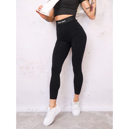 LEGGINSY OCIEPLANE WEŁNĄ Z GUMĄ W PASIE- CZARNE ze sklepu olika.com.pl w kategorii Spodnie damskie - zdjęcie 178969663