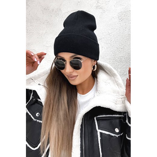 CZAPKA TYPU BEANIE- CZARNA ze sklepu olika.com.pl w kategorii Czapki zimowe damskie - zdjęcie 178970224