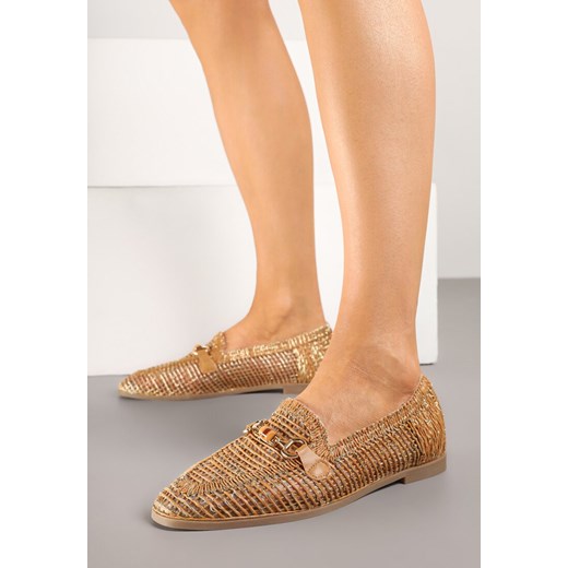 Brązowe Mokasyny Loafersy z Ażurową Cholewką Kolarila ze sklepu born2be.pl w kategorii Mokasyny damskie - zdjęcie 178973674
