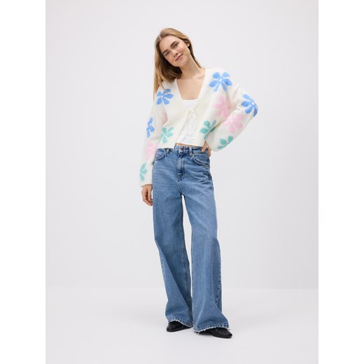 Sweter damski Reserved z poliamidu beżowy 