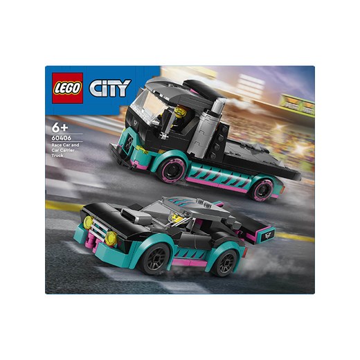 LEGO LEGO® City 60406 Car transporter with racing car - 6+ ze sklepu Limango Polska w kategorii Zabawki - zdjęcie 178976060