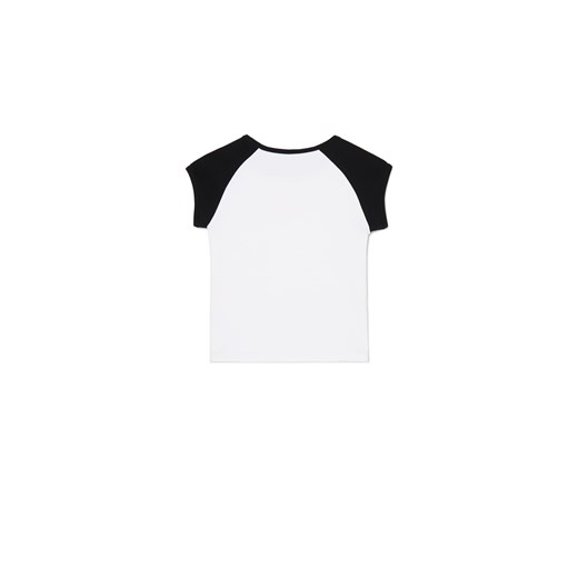 Cropp - Biała koszulka z czarnymi rękawami - biały Cropp L Cropp