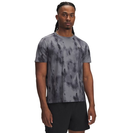 Męska koszulka do biegania Under Armour UA Launch Elite PRT SS - szara ze sklepu Sportstylestory.com w kategorii T-shirty męskie - zdjęcie 178981174