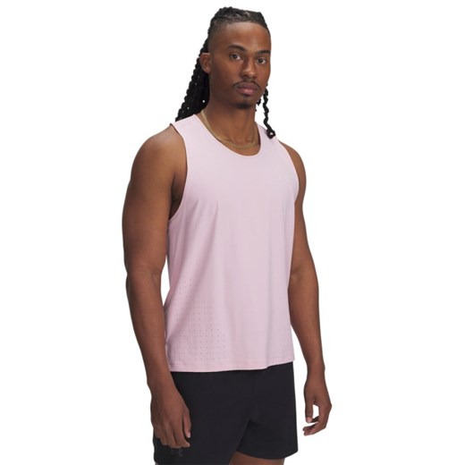 Męska koszulka do biegania Under Armour UA Launch Elite Singlet - rożowa ze sklepu Sportstylestory.com w kategorii T-shirty męskie - zdjęcie 178981242