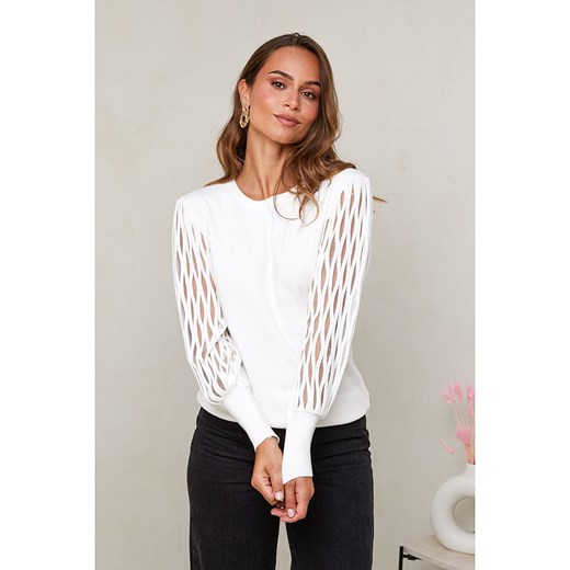 UNANYME Georges Rech Sweter w kolorze białym Unanyme Georges Rech 38/40 Limango Polska wyprzedaż