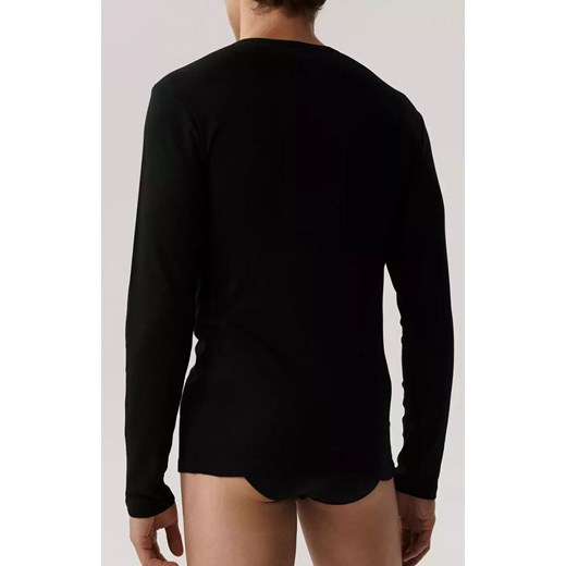 Koszulka męska z długim rękawem czarna BMV-049, Kolor czarny, Rozmiar S, ATLANTIC ze sklepu Intymna w kategorii Podkoszulki męskie - zdjęcie 178984050