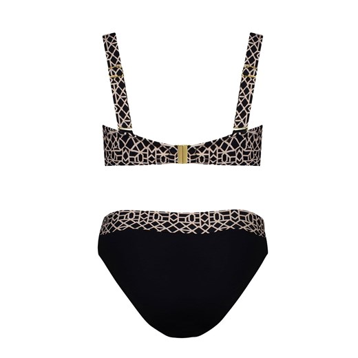 Dwuczęściowy strój kąpielowy Self S 780 LX18 Luxe 18, Kolor czarny-panterka, 48D/4XL Intymna