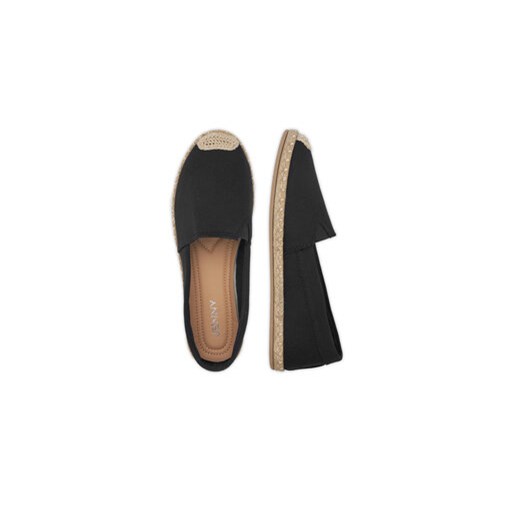 Espadryle damskie z tkaniny na płaskiej podeszwie bez zapięcia 