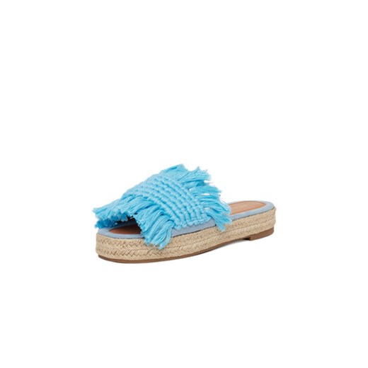 Klapki damskie DeeZee płaskie niebieskie na lato 