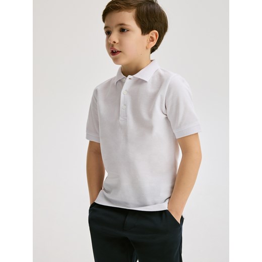 Reserved - T-shirt polo - biały ze sklepu Reserved w kategorii T-shirty chłopięce - zdjęcie 178988654