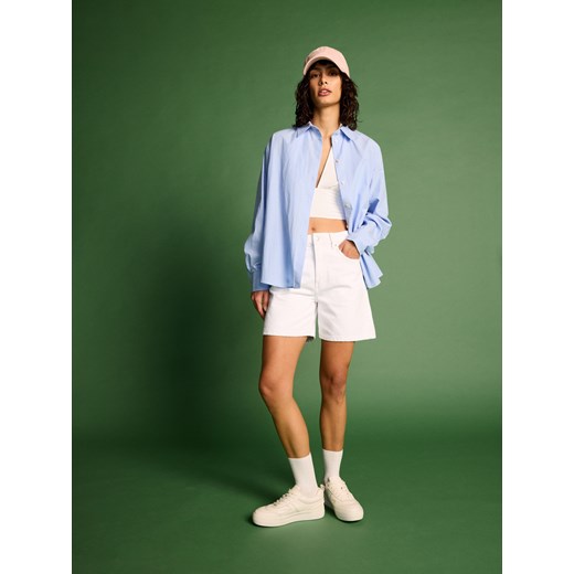 Reserved - Jeansowe szorty z przetarciami - biały Reserved 38 okazja Reserved