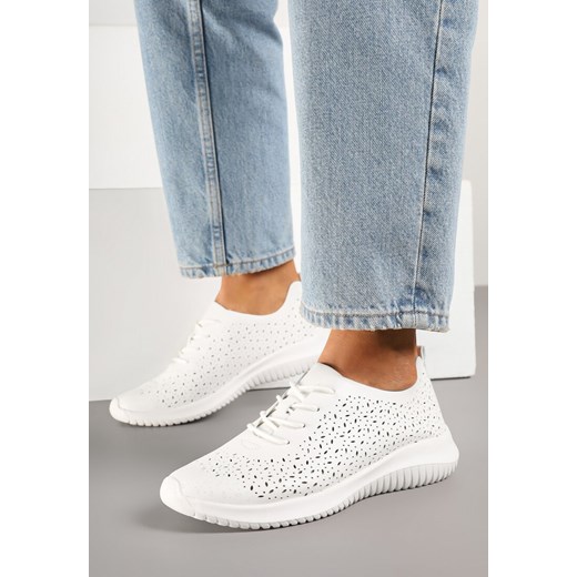 Born2be buty sportowe damskie sneakersy białe sznurowane