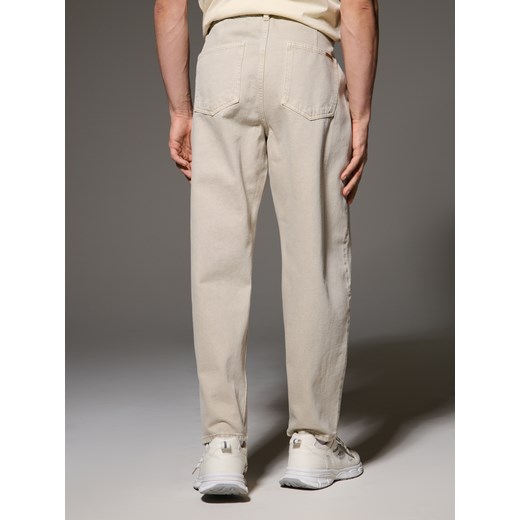 Sinsay - Jeansy barrel fit - kremowy Sinsay 38/34 Sinsay