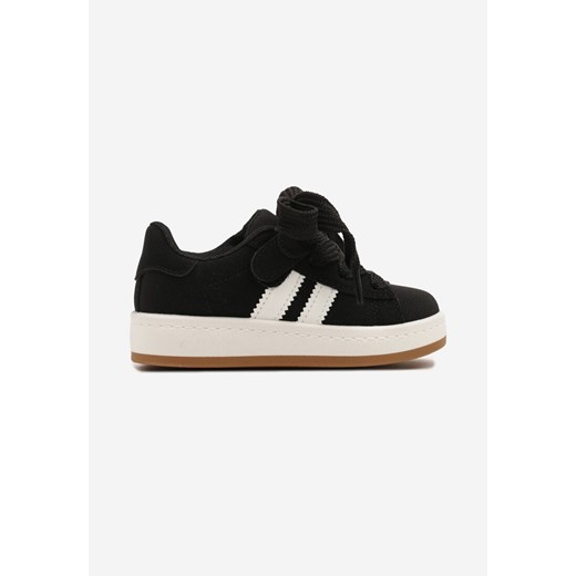 Czarne Buty Sportowe Sneakersy z Ozdobnymi Paskami Annivias ze sklepu born2be.pl w kategorii Buty sportowe dziecięce - zdjęcie 178993930