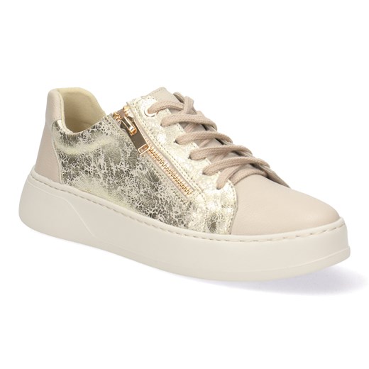 Skórzane Sneakersy Damskie Vanilia  Pollonus 5-1736-004 ze sklepu butyolivier w kategorii Buty sportowe damskie - zdjęcie 178994054