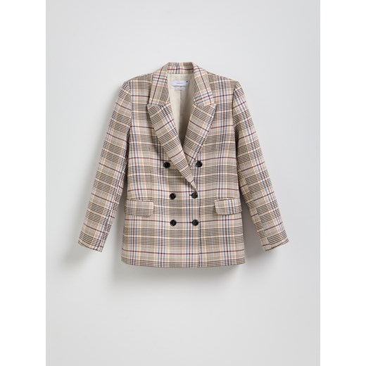 Reserved - Dwurzędowa marynarką w kratę - wielobarwny Reserved XS Reserved
