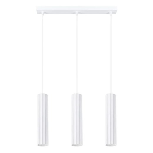 Biała karbowana lampa wisząca - 4X D298 D5-C27 ze sklepu Edinos.pl w kategorii Lampy wiszące - zdjęcie 178996090