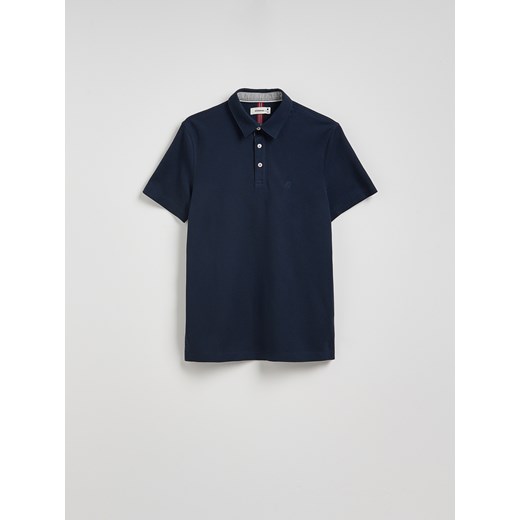 Reserved - Koszulka polo regular z haftem - granatowy Reserved M Reserved