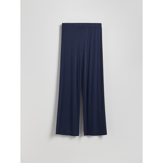 Reserved - Luźne spodnie z wiskozą - granatowy Reserved S Reserved
